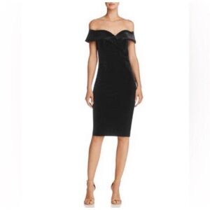 NWT Bardot Bella Velvet Off-Shoulder Black Cocktail Dress Size 10